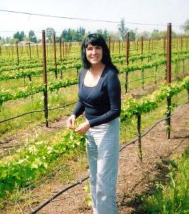 Ramona Crinella in her family’s Forestville vineyard. (Family photo)
