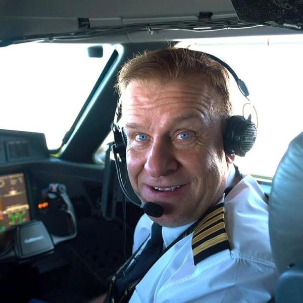 British businessman Hamish Harding is shown here during a July 2019 flight.