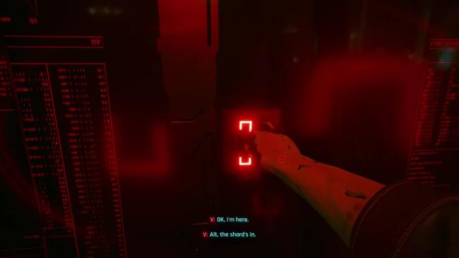 V using Alt's shard at the access point in Belly of the beast Cyberpunk 2077
