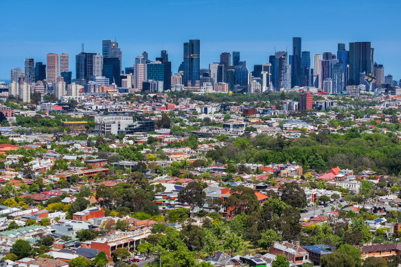 Melbourne city skyline from Merri Creek Reserve, Northcote. The Sunday morning earthquake was felt from Sunshine in Melbourne’s west, to St Kilda, and Reservoir in the north.
