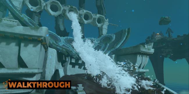 Tears of the Kingdom - Water Temple - Using a water orb to transport a ball