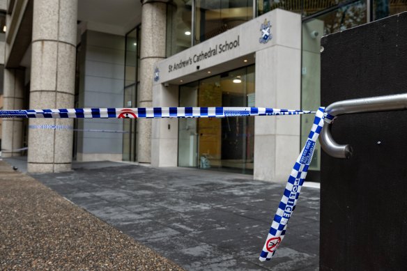 A woman’s body was found at St Andrew’s Cathedral School just before midnight on Wednesday.